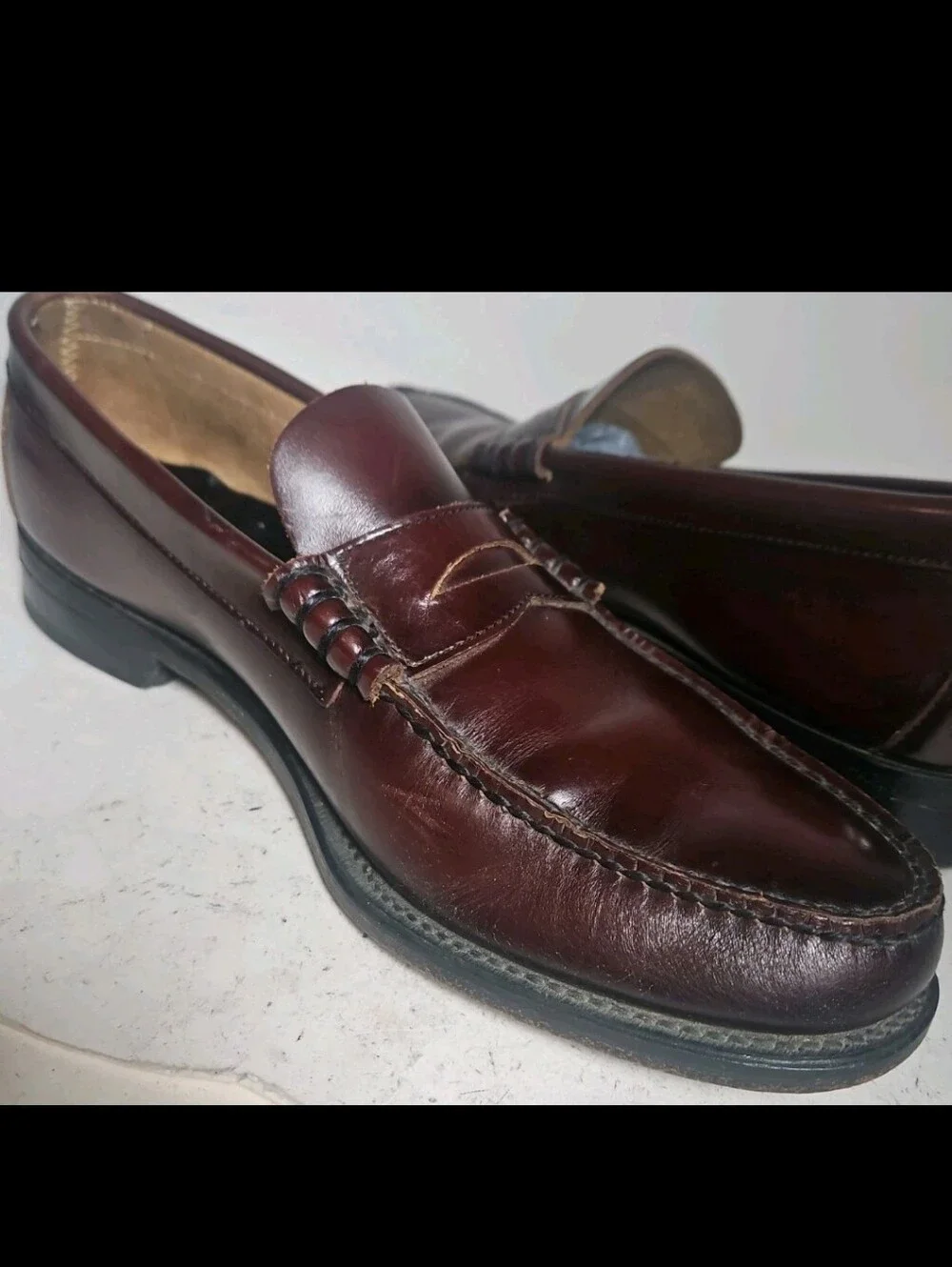 Florsheim Berkley Men Penny Loafers Sz10 Burgundy Leather Date Work Moc Toe[8F